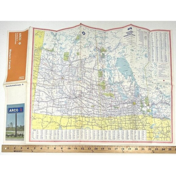 1971 ARCO Western Canada Tourism Travel Transportation Street Fold-Out MAP EUC - Picture 4 of 5